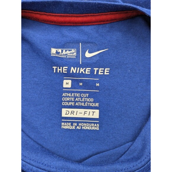 Chicago Cubs Shirt Blue Nike Dri-Fit V-Neck Short Sleeve T-Shirt Size Medium - Picture 2 of 5